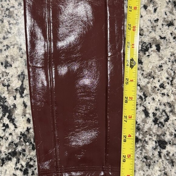 NWT Spanx Faux Patent Leather Leggings Tall Ruby Large 20301T - Picture 6 of 9
